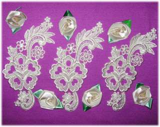 lovely ivory rayon venise appliques are sold as one per bid has lovely 