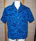 Ui Maikai Vintage Hawaii Hawaiian Sz M Mens Blue Island Fish Shirt 