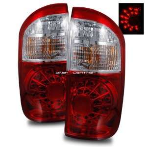  04 06 Toyota Tundra Double Cab LED Tail Lights   Red Clear 