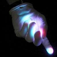 New 2 LED Flashing Light Glow Party Rave Gloves Mitts  