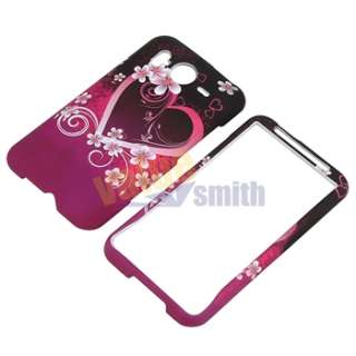   htc inspire 4g desire hd purple heart with flowers quantity 1 protect