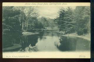Mirror Lake Forest Park SPRINGFIELD MA Vintage Postcard  