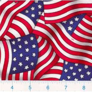  45 Wide Large Flag Waving Fabric By The Yard: Arts 