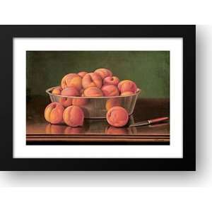  Still Life of Peaches In a Silver Bowl 30x23 Framed Art 
