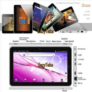 10.2 Zenithink ZT 280 Z102 Cortex A9 Android 2.3 Camera GPS WiFi HDMI 
