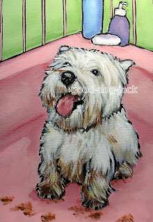   PAWS West Highland White Terrier WESTIE MATTED PRINT Painting RANDALL