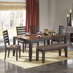   Series Dining Table in Distressed Warm Espresso: Furniture & Decor