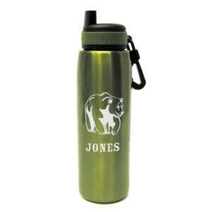  Bear Etched Stainless Water Bottle: Kitchen & Dining