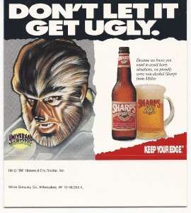    Alcoholic Beer Halloween Tabletop Advertisement. Werewolf (1991