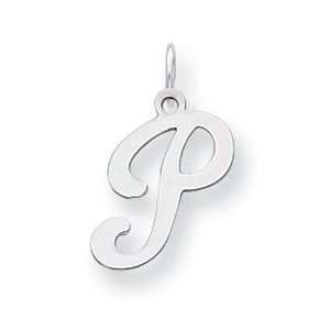  Sterling Silver Stamped Initial P Charm: Jewelry