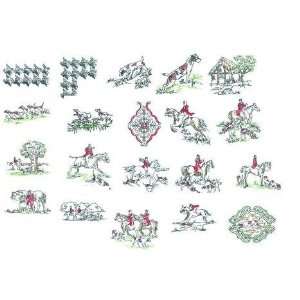   Embroidery Machine Designs CD ENGLISH FOX HUNT TOILE: Kitchen & Dining