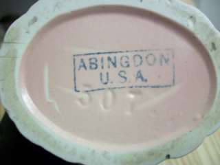 Pink Vintage Abingdon USA 507 Clam Shell Vase Excellent  