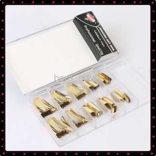 70 Shiny Electroplating Gold Color French Nail Art Tips  