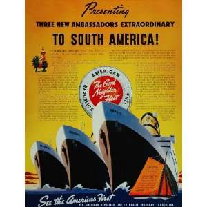  1938 Ad American Republics Line Cruise Ship Brazil NICE 