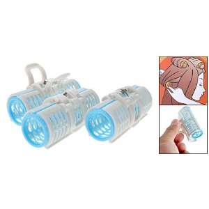  Rosallini 3pcs White Blue DIY Hair Curlers Rollers Clips 