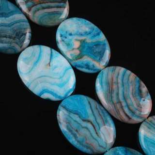 HOT 18x25MM Blue Crazy Lace Agate Oval Gemstone Loose Beads Strand 15 