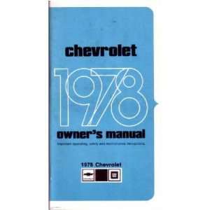    1978 CHEVROLET IMPALA FULL SIZE Owners Manual Guide Automotive