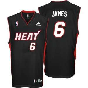 Lebron James Miami Heat Black Kids Replica Jersey:  Sports 