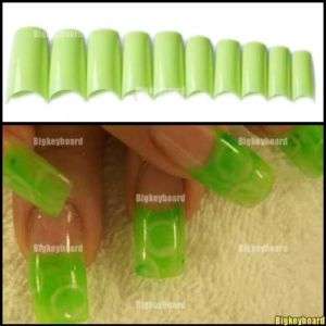 500 Green French Acrylic Artificial False Nail Art Tips  