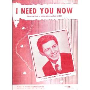    Sheet Music I Need You Now Eddie Fisher 208 