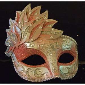   Mask Pink & Silver Mardi Gras Venetian Costume 