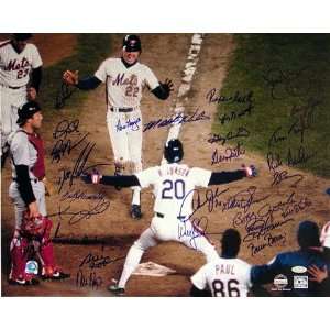  1986 New York Mets Team Autographed Ray Knight Crossing 