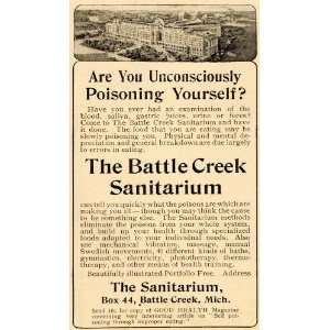  1907 Vintage Ad Battle Creek Sanitarium Building Mich 