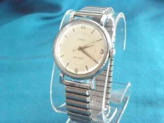   VINTAGE TIMEX MENS LARGE AUTOMATIC MAD MEN STYLE CHROME PLATED WATCH