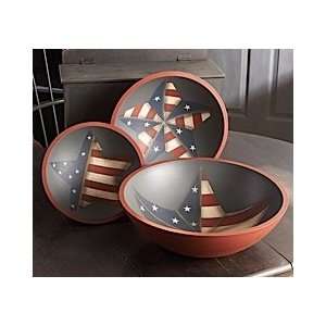 Americana Wooden Bowl Set:  Kitchen & Dining