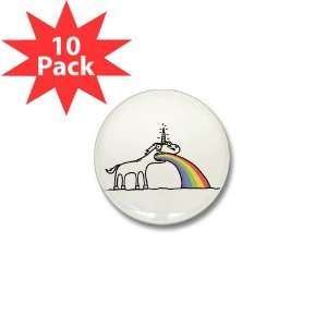    Mini Button (10 Pack) Unicorn Vomiting Rainbow: Everything Else