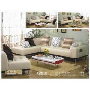 3pc Modern Sofa Sectional with FREE Armless Chair Ivory:  