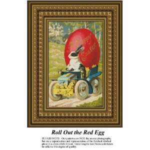  Roll Out the Red Egg, Cross Stitch Pattern PDF Download 