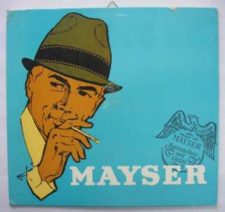 CARDBOARD ADVERTISING SIGN MAYSER HATS 1950 GERMANY  