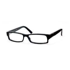  Reading Glasses +2.00 Power in Black Plastic Frame with 