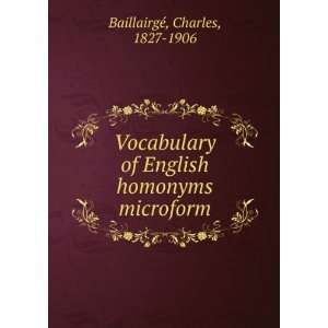  Vocabulary of English homonyms microform Charles, 1827 