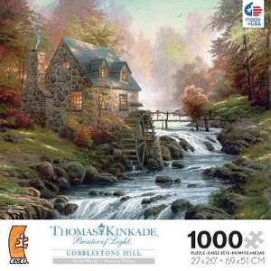 Thomas Kinkade 1000 Piece Jigsaw Puzzle Cobblestone Mill  