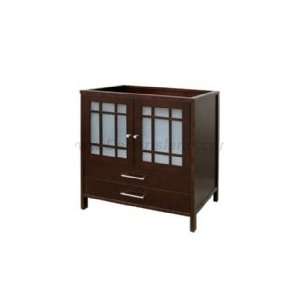  F08 30 Wide Wood Cabinet W/ Glass Door & 2 Drawers