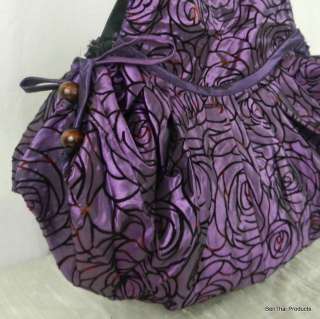 Silk Hippie Hobo Floral Rose Velvet Bag Purse Thai Shoulder Handbag 