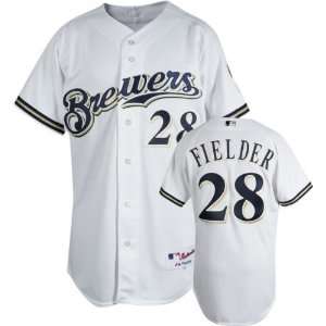  Prince Fielder White Majestic MLB Home Authentic Milwaukee 