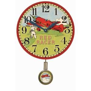  Timeworks   Red Plane Wall Clock Baby