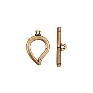 Antique Brass (plated) Simple Teardrop Toggle Clasp 22x15mm, 24mm bar 