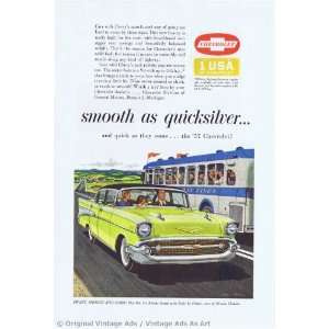    1957 Chevrolet Bel Air Sedan Green Vintage Ad 
