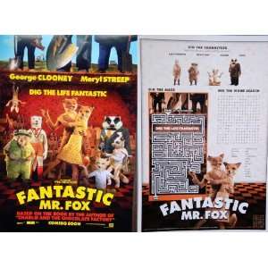  Fantastic Mr. Fox Movie Poster Double Sided Original 14x20 