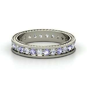  Anisha Ring, 14K White Gold Ring with Tanzanite & Diamond 