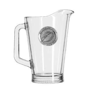  Rugby Football Pewter Emblem 60 oz Glass Beer Pitcher 