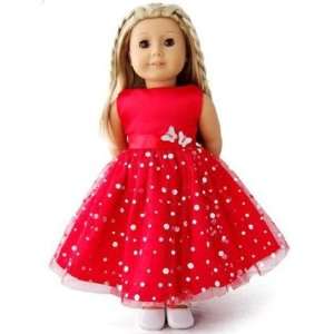  Gorgeous Red Party Dress for 18 Dolls Like American Girls 