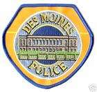 MINT IA DES MOINES IOWA POLICE DEPT SHOULDER PATCH WOW