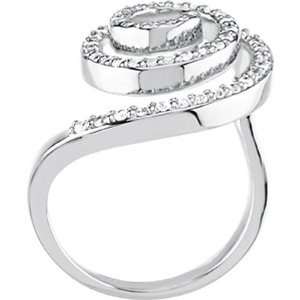  Platinum Diamond Scroll Pattern Ring   0.50 Ct.: Jewelry