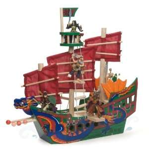  Wooden Shanghai Warrior Pirate Ship Toys & Games