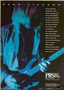 ALEX LIFESON Preserved 1994 PROMO AD Paul Reed Smith  